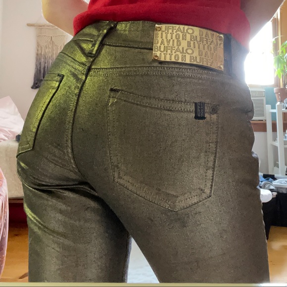 Buffalo David Metallic Gold Skinny Jeans - Picture 2 of 2